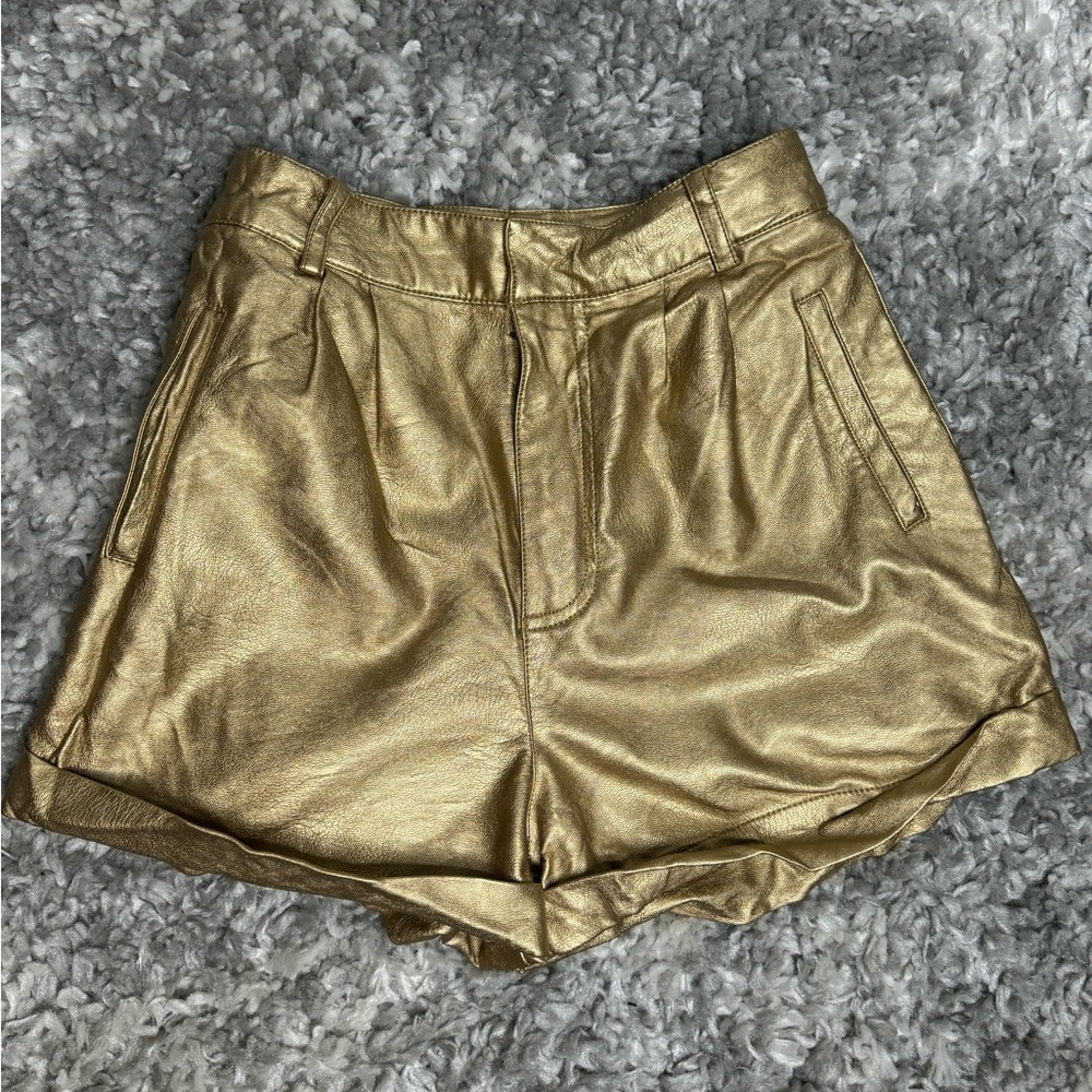 Metallic Gold/Bronze High waist Shorts